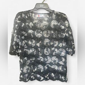 Black and Gray Lace Top